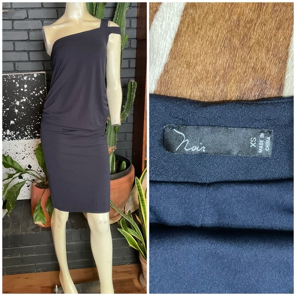 Navy Blue One Shoulder Maternity Dress XS - Picture 2 of 4